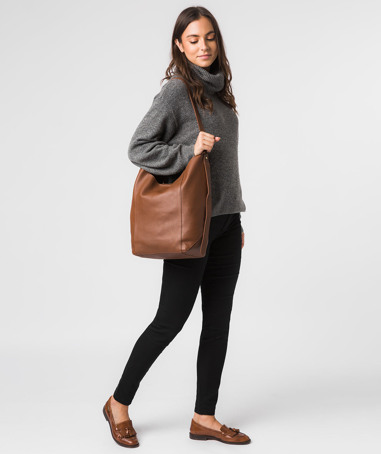 'Harrow' Tan Leather Shoulder Bag