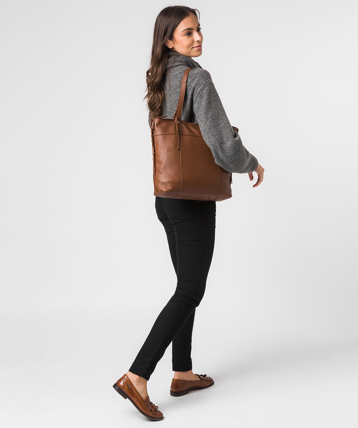 'Bromley' Tan Leather Tote Bag