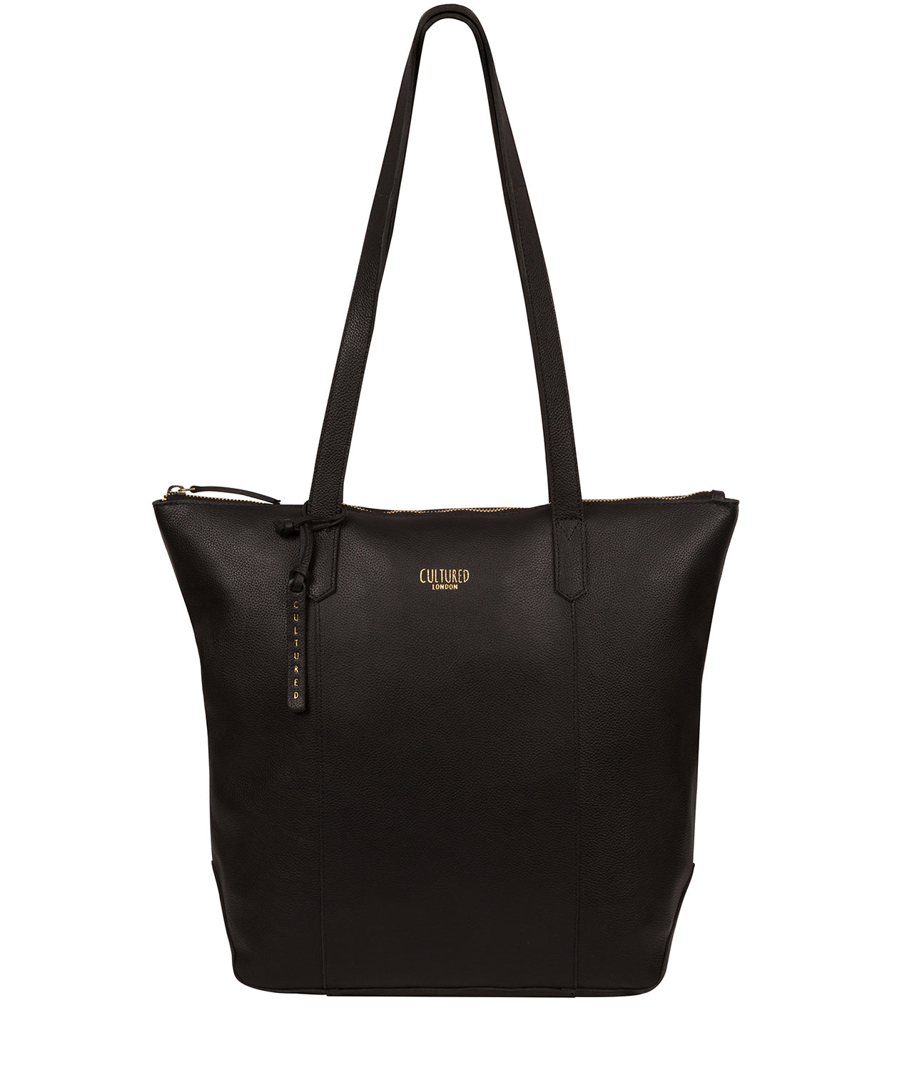 'Havering' Black Leather Tote Bag
