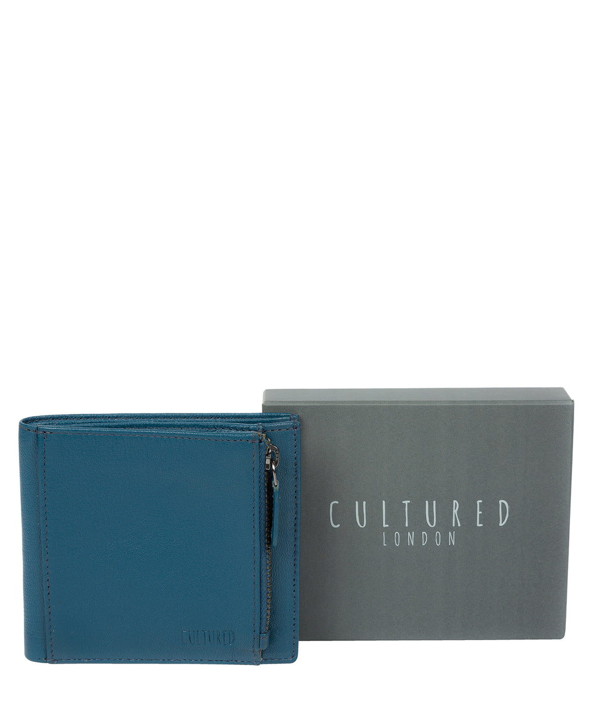 'Wilson' Teal Leather Bi-Fold Wallet