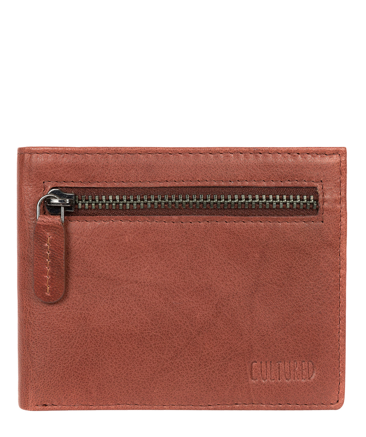 'Victor' Vintage Brick Leather Tri-Fold Wallet image 1