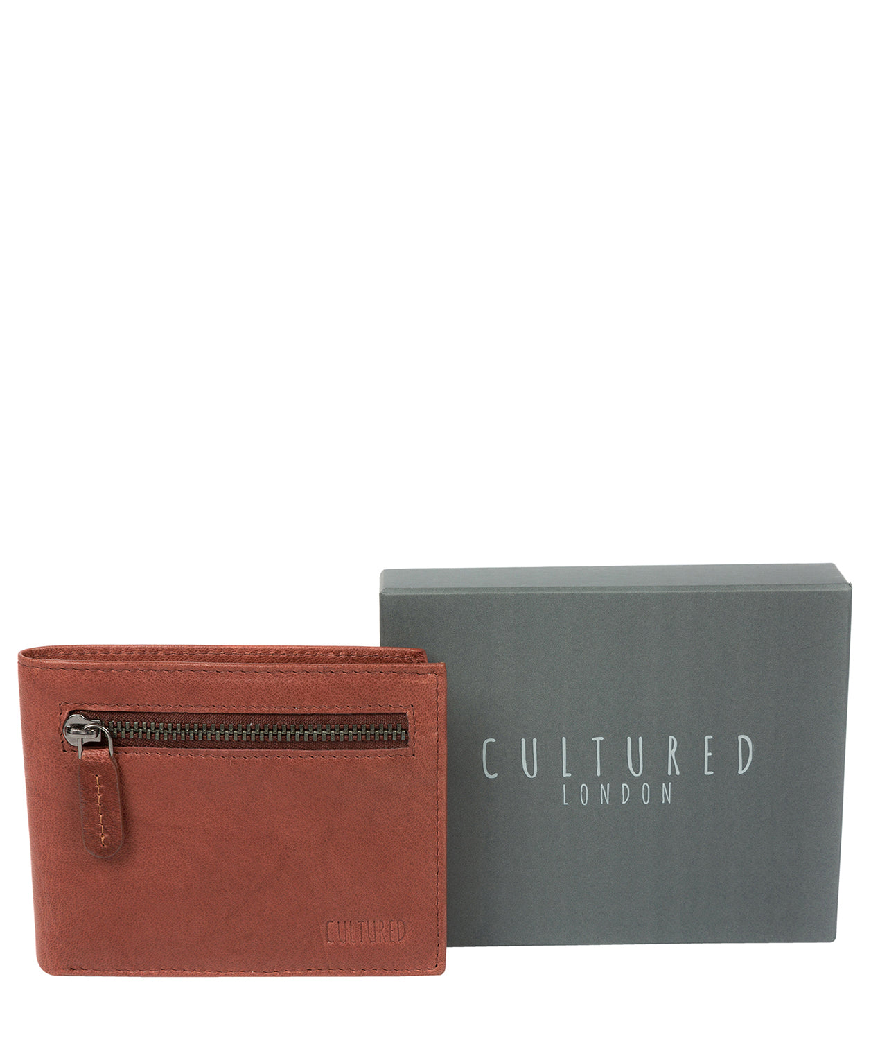 'Victor' Vintage Brick Leather Tri-Fold Wallet image 6