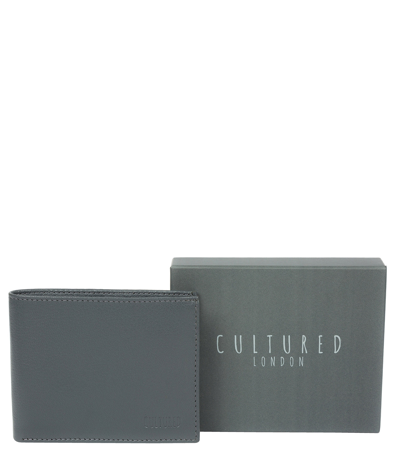 'Niall' Gun Metal Leather Tri-Fold Wallet image 6