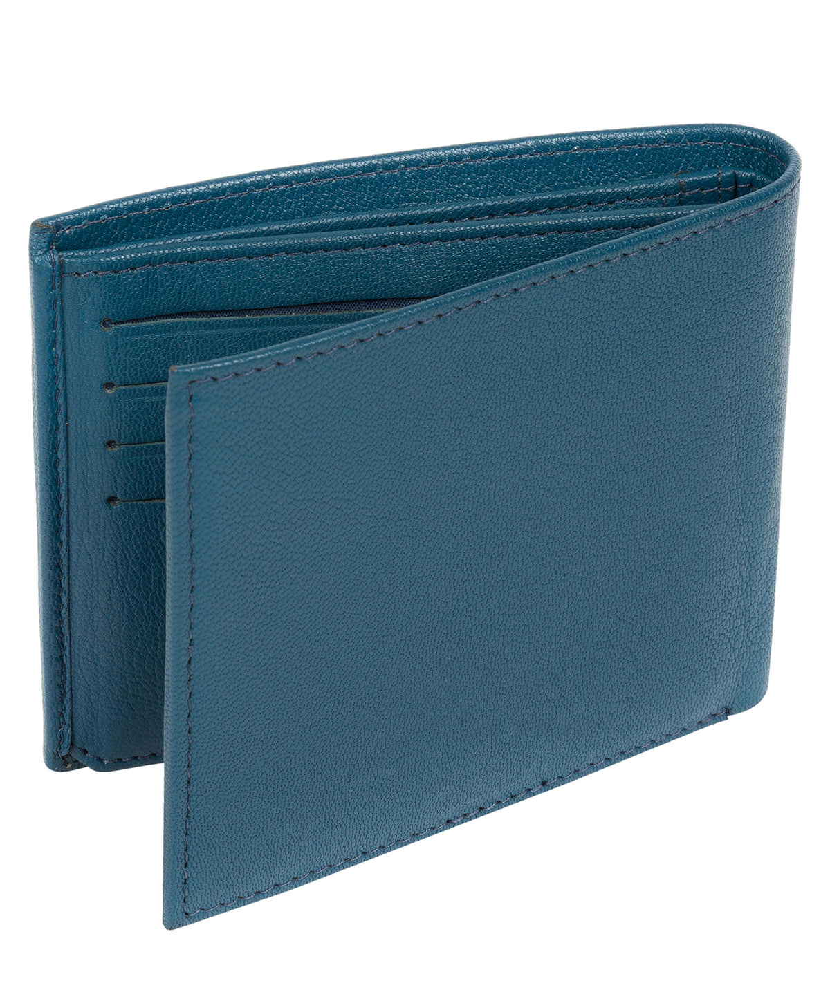'Niall' Teal Leather Tri-Fold Wallet image 5