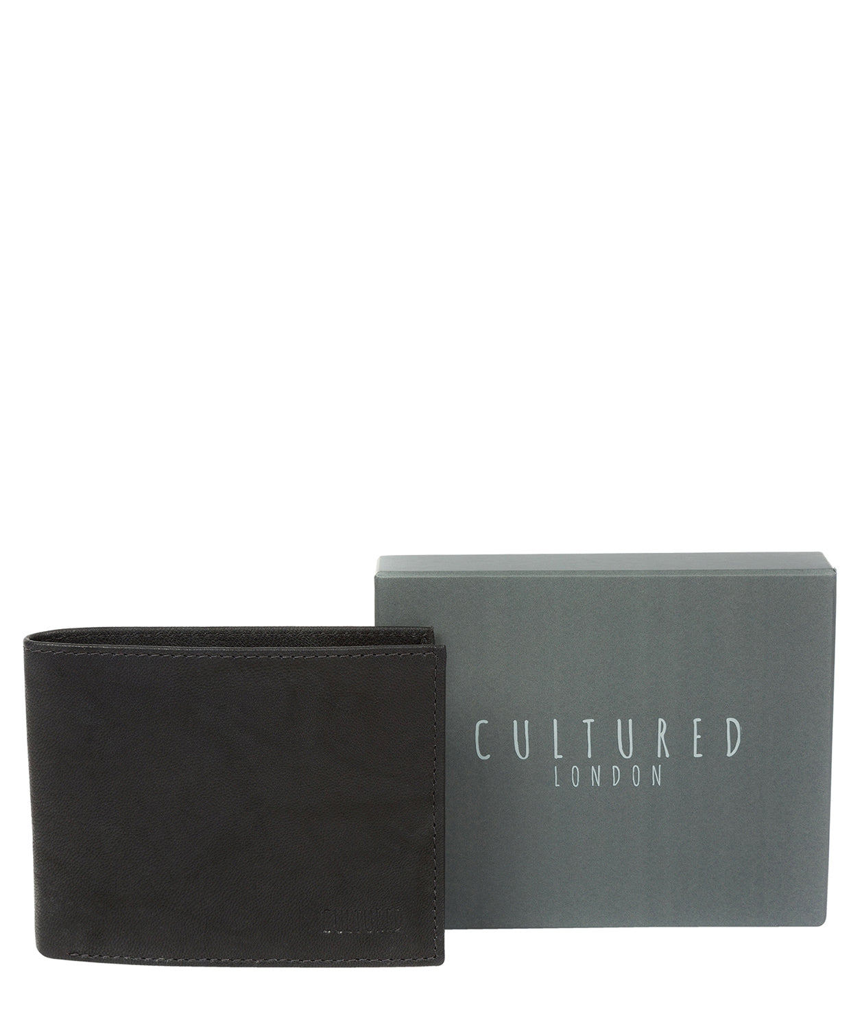 'Niall' Vintage Black Leather Tri-Fold Wallet image 6