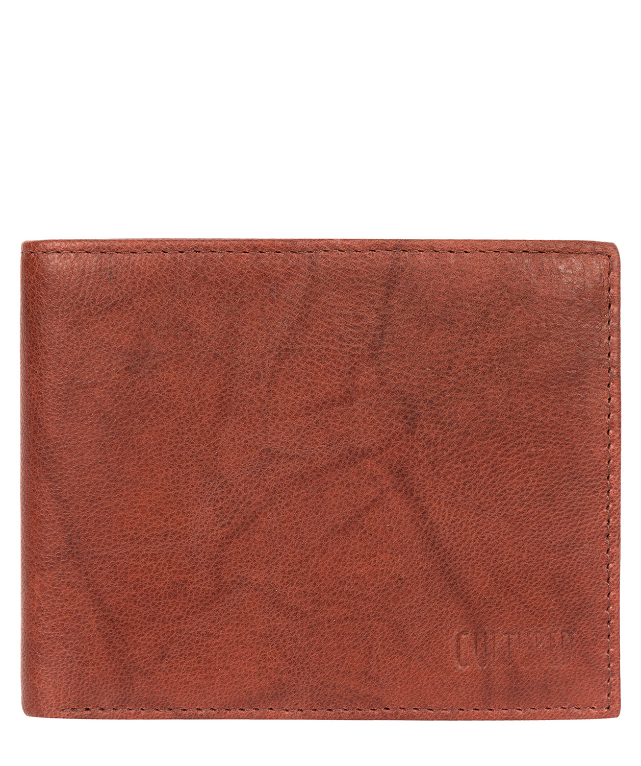 'Niall' Vintage Brick Leather Tri-Fold Wallet