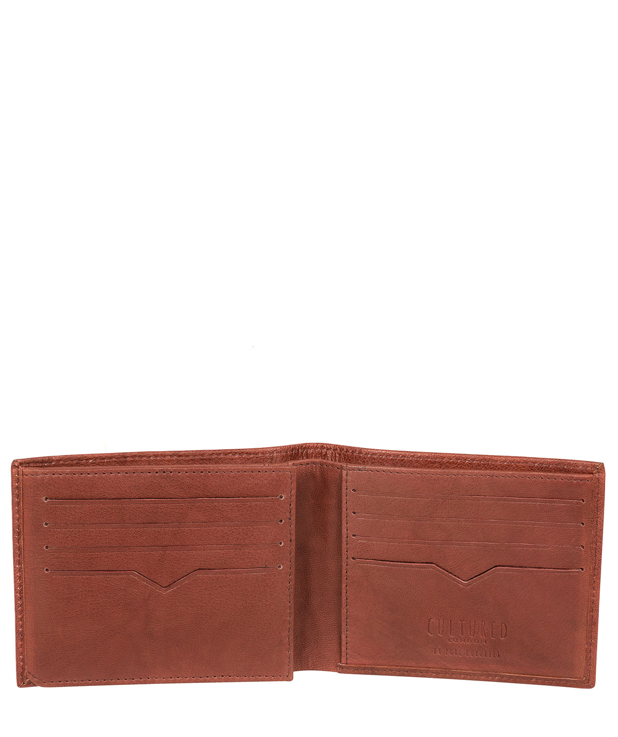 'Niall' Vintage Brick Leather Tri-Fold Wallet