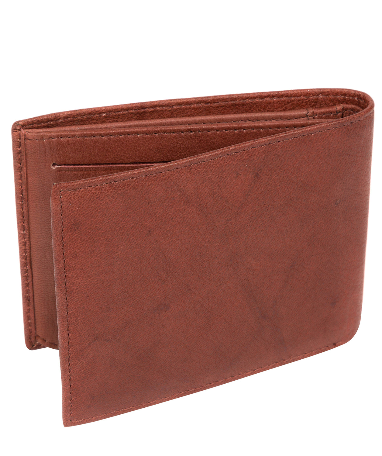 'Niall' Vintage Brick Leather Tri-Fold Wallet