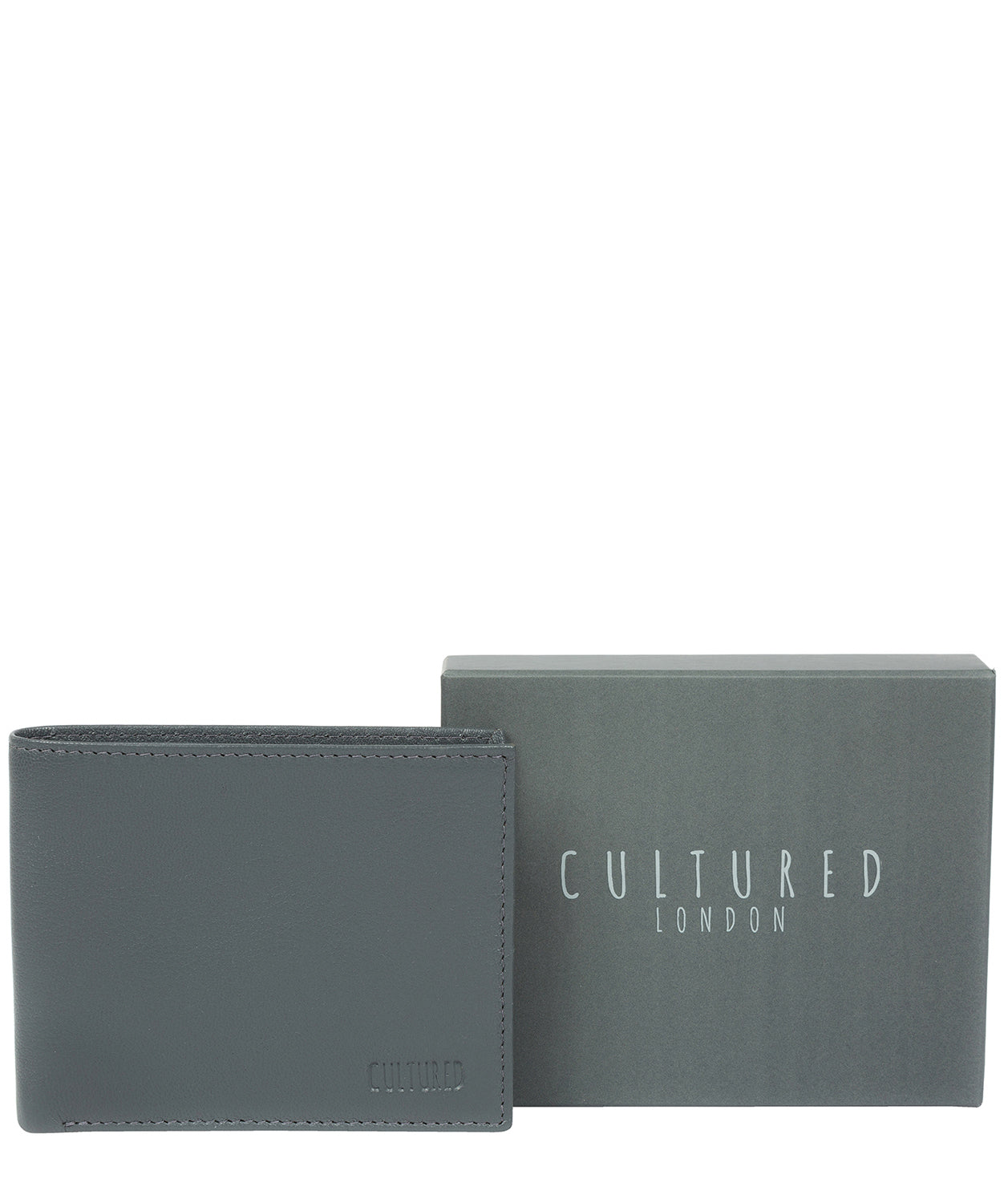 'Fabian' Gun Metal Leather Bi-Fold Wallet image 6