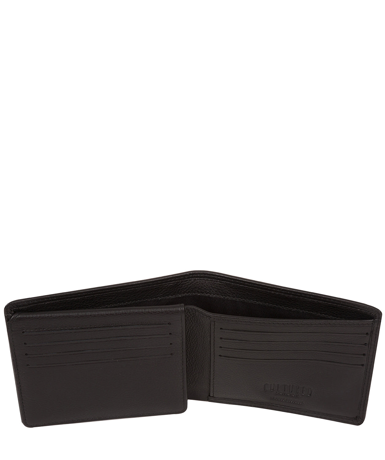 'Matt' Black Leather Bi-Fold Wallet