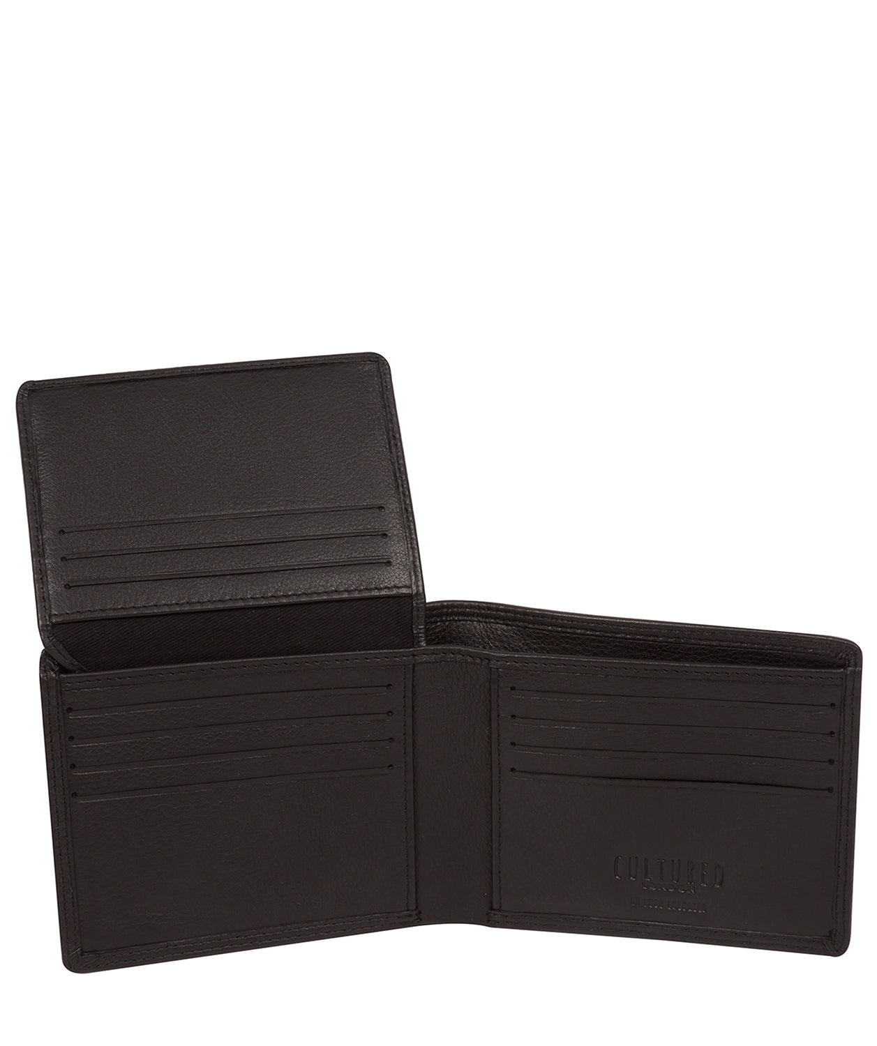 'Matt' Black Leather Bi-Fold Wallet