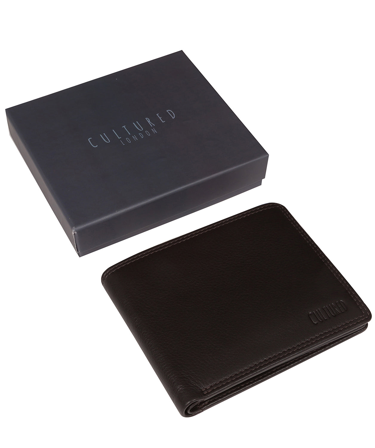 'Matt' Brown Leather Bi-Fold Wallet