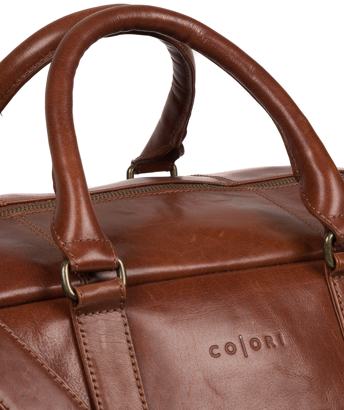 'Giambino' Italian-Inspired Umber Brown Leather Holdall image 6
