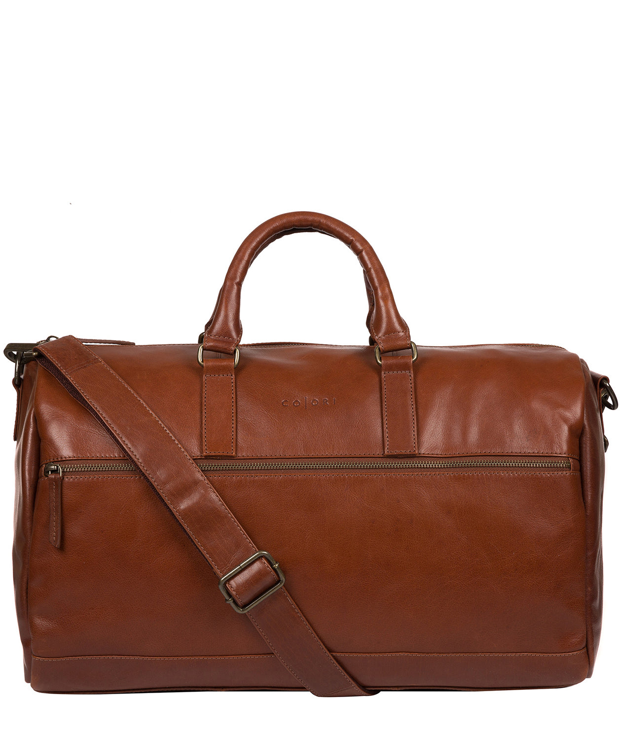 'Lucca' Italian-Inspired Umber Brown Leather Holdall image 1