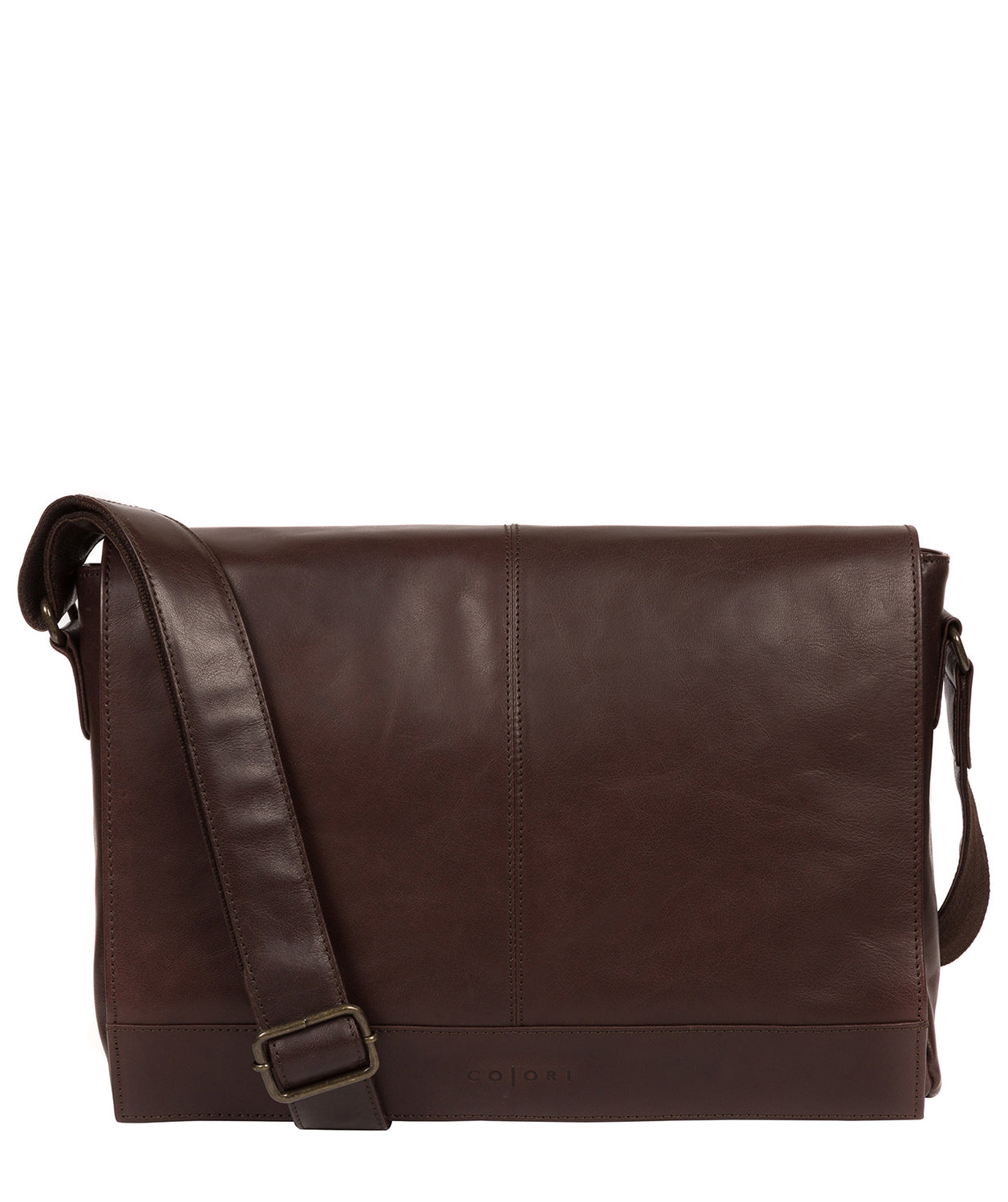 'Maldini' Italian-Inspired Espresso Leather Messenger Bag image 1