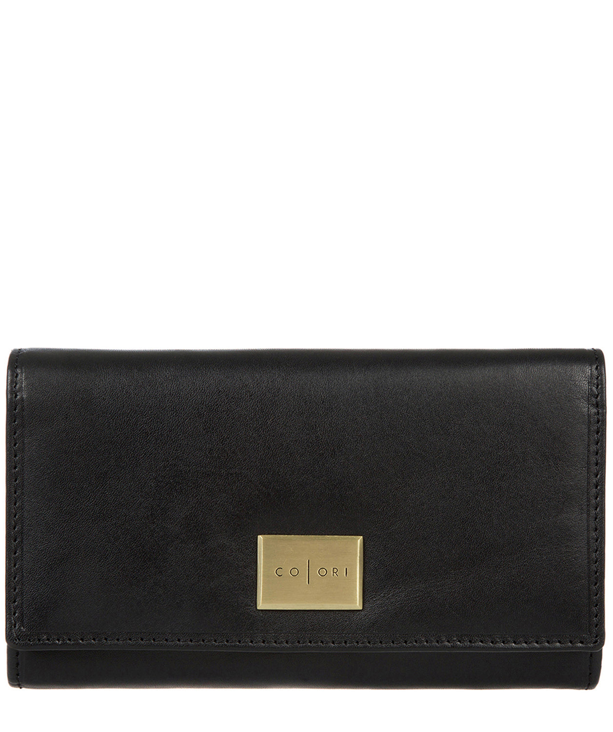 Perugia' Italian-Inspired Black Leather RFID Tri-fold Purse image 1