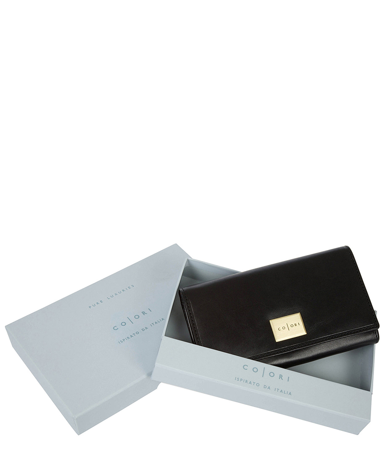 Perugia' Italian-Inspired Black Leather RFID Tri-fold Purse