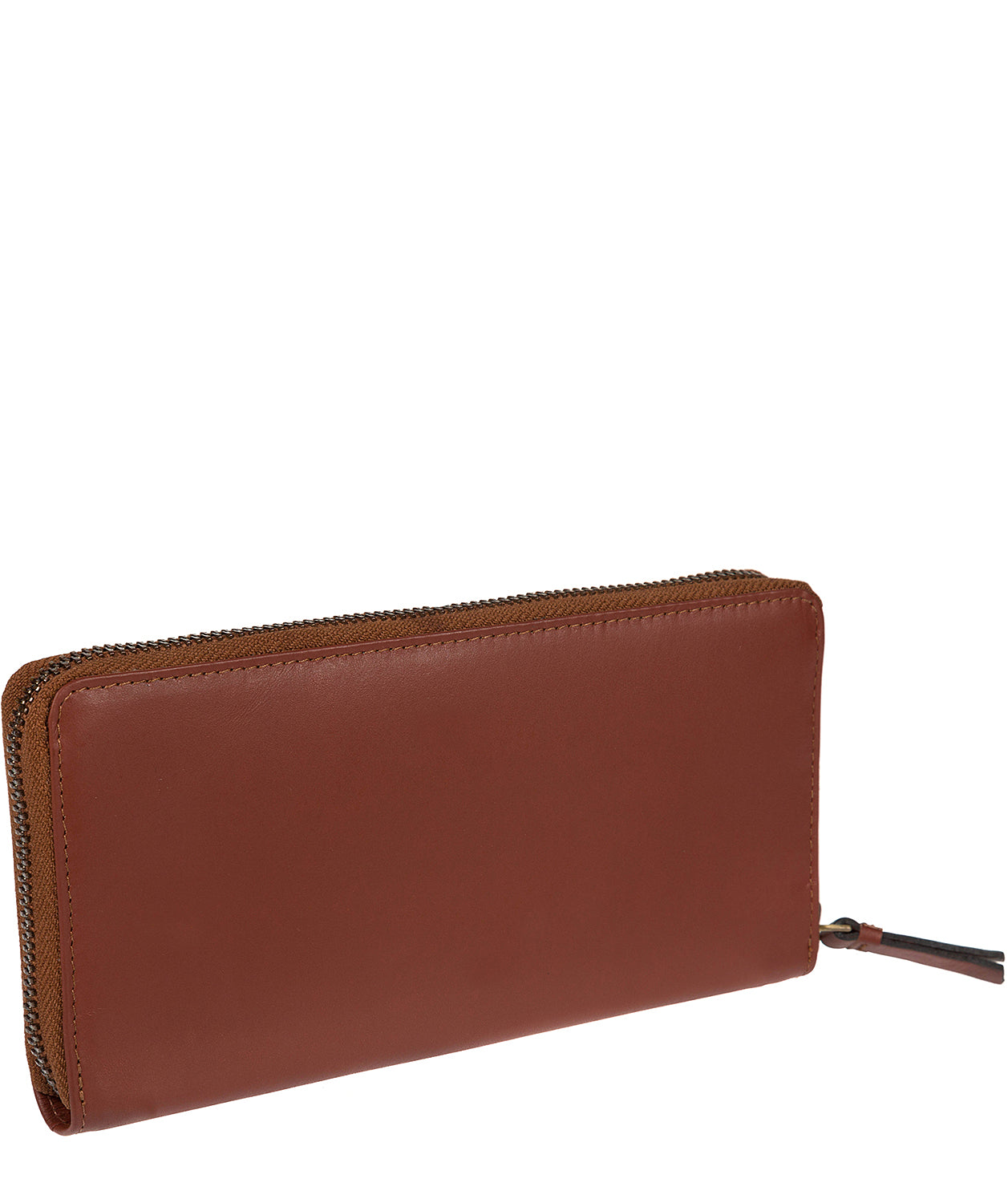 'Amalfi' Italian-Inspired Cognac Leather Zip-Round Purse