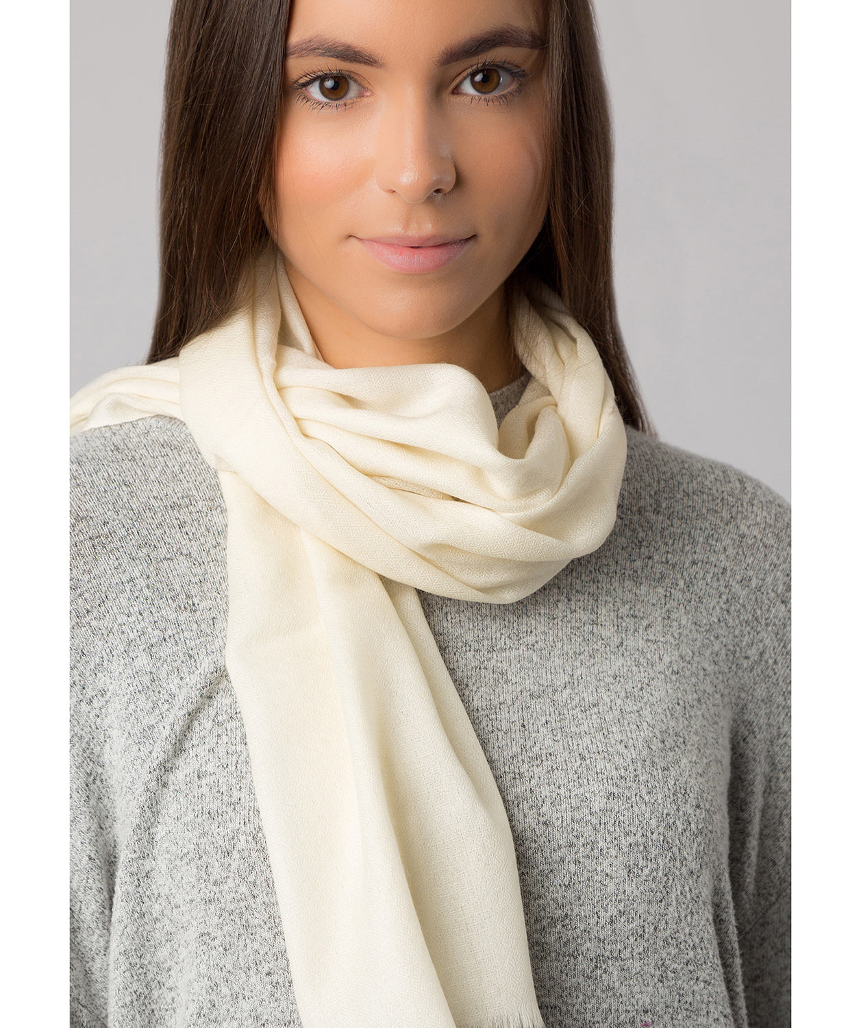 Cream Coloured Fine Quality Cashmere Scarf