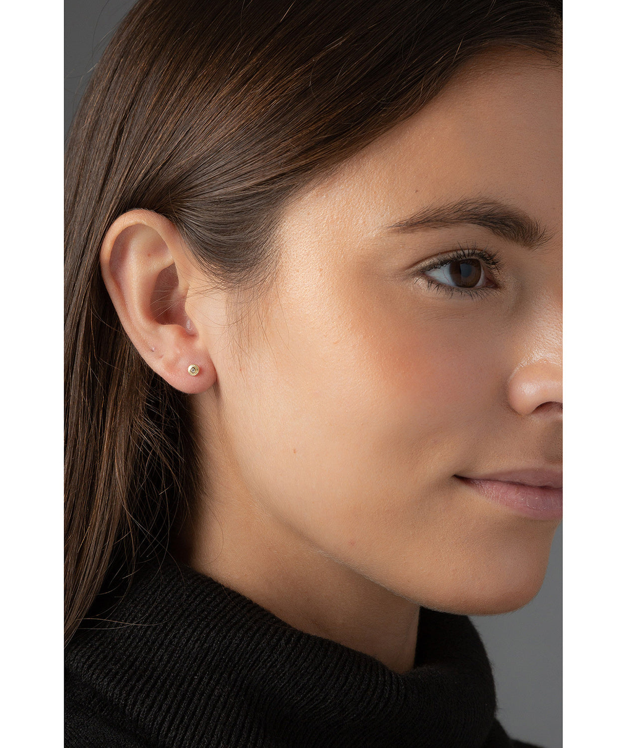 'Artemis' 9-Carat Yellow Gold Cubic Zirconica Stud Earrings Pure Luxuries London