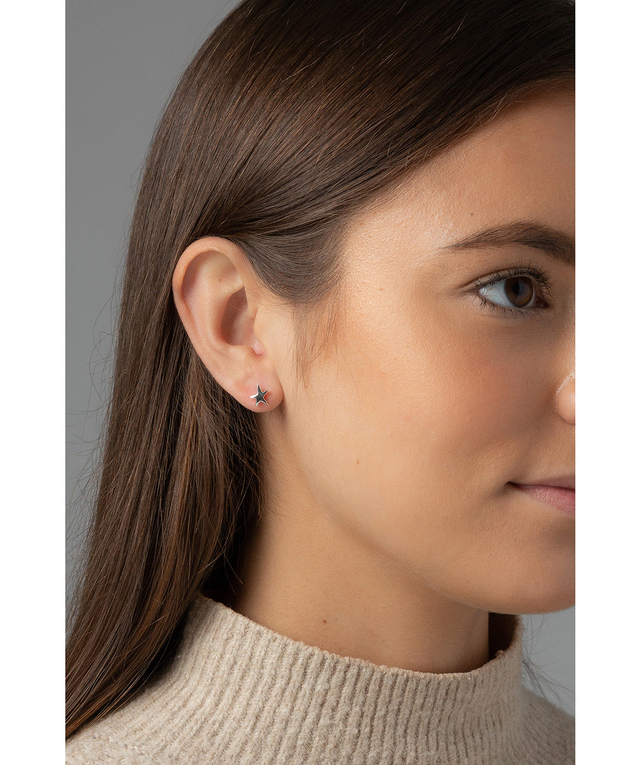 'Brittany' Sterling Silver Star Stud Earrings Pure Luxuries London
