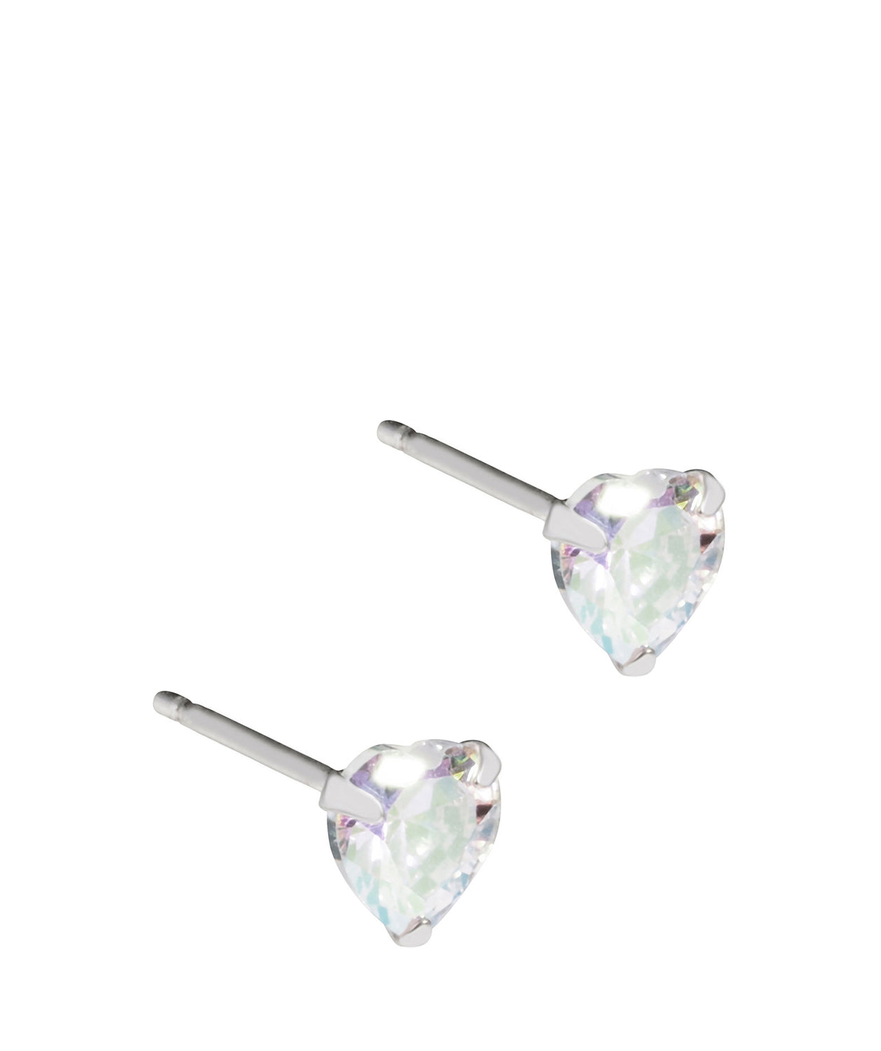 'Tivona' Sterling Silver Cubic Zirconia Heart Stud Earring image 1