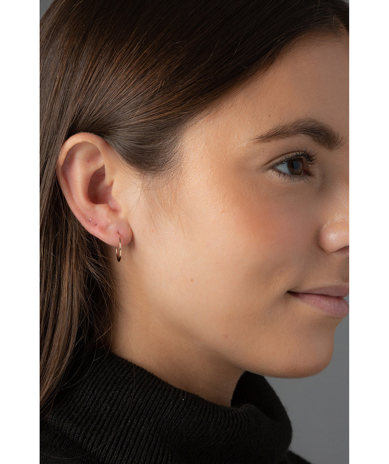 'Dakoda' Sterling Silver Rose Gold Plated Hoop Earrings image 2