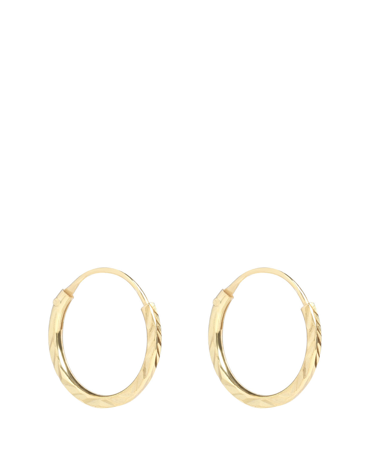 Gift Packaged 'Chetanzi' Sterling Silver Gold Plated Diamond Cut Hoop Earrings