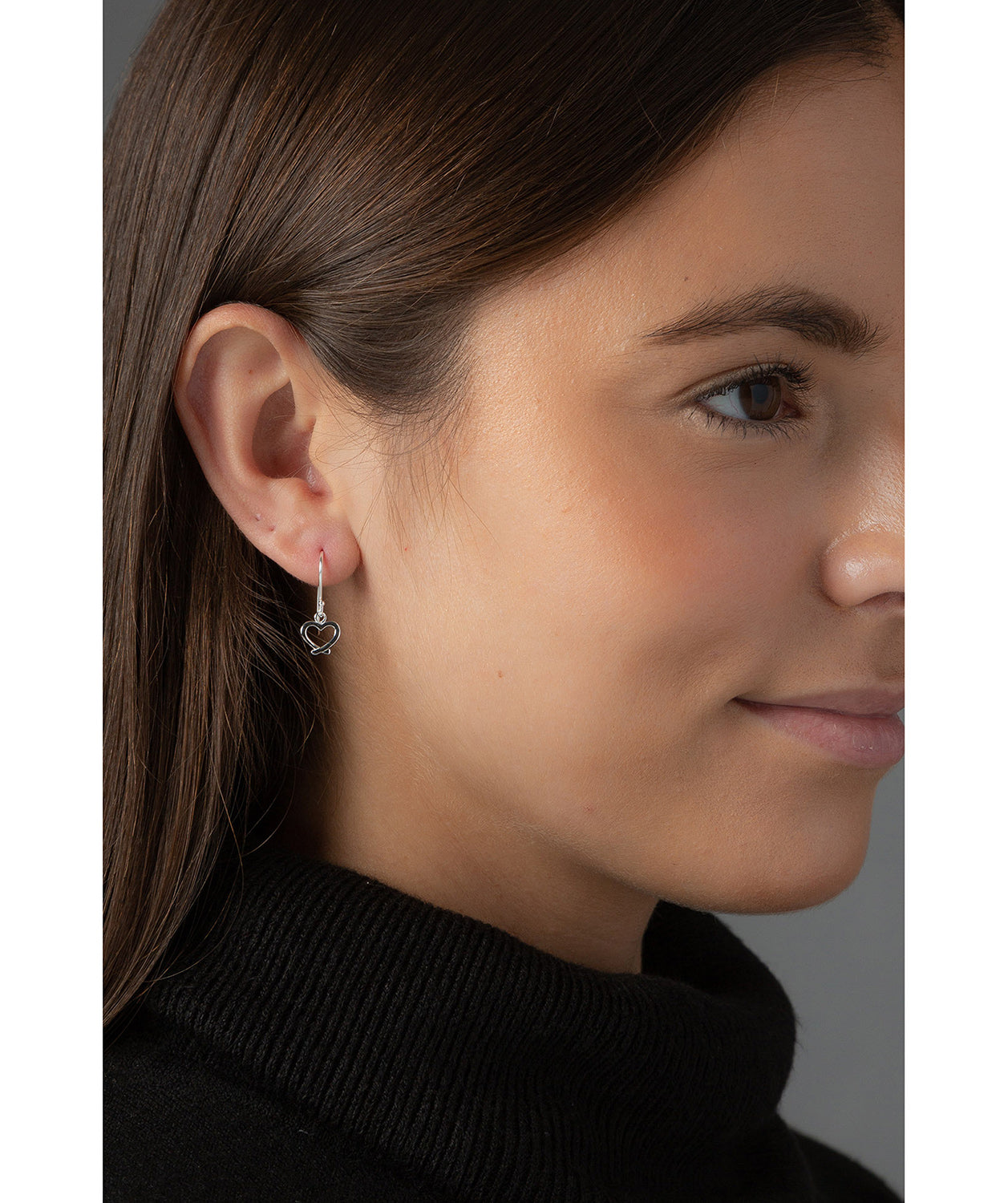 'Yancey' Sterling Silver Heart Drop Earrings image 2