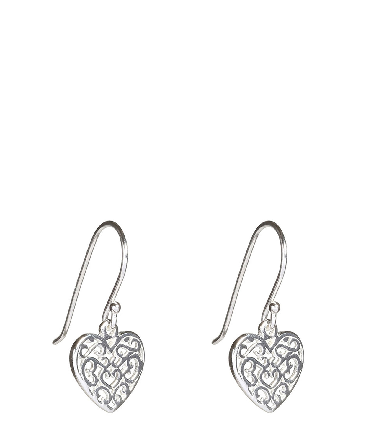 'Yuri' Silver Heart Earrings image 1