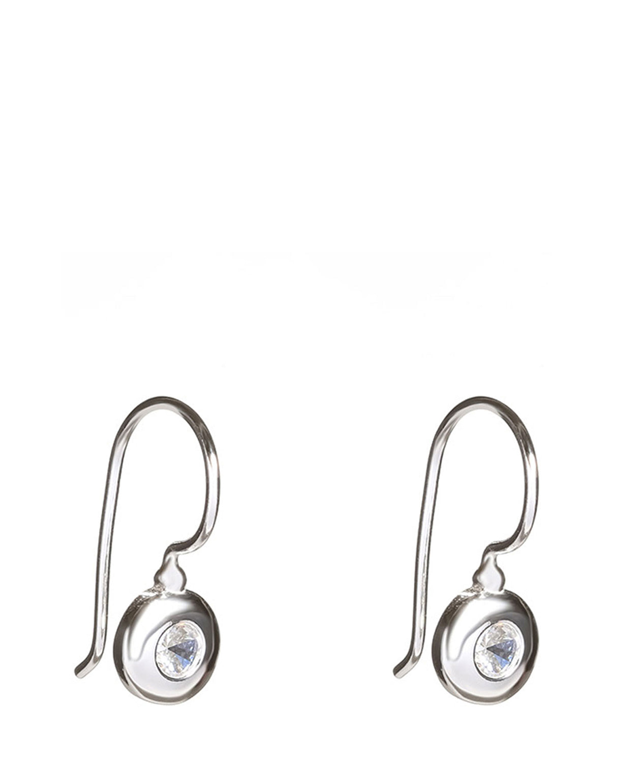 'Sora' Silver Round Earrings with Cubic Zirconia image 1