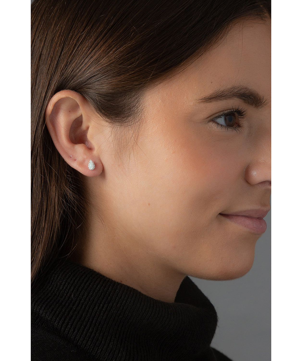 'Tazanna' Sterling Silver with Crystal and Opal Pear Earrings image 2