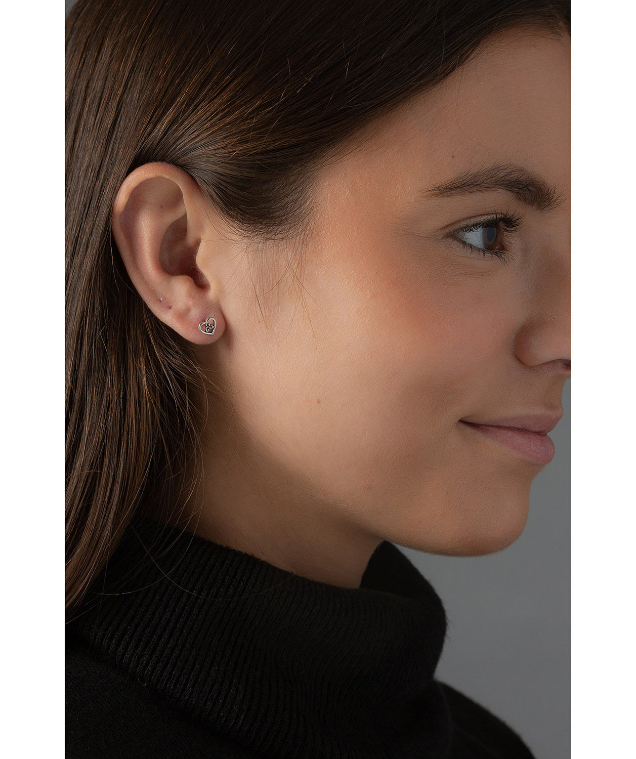 'Epona' Silver Celtic Heart Ear Studs image 2