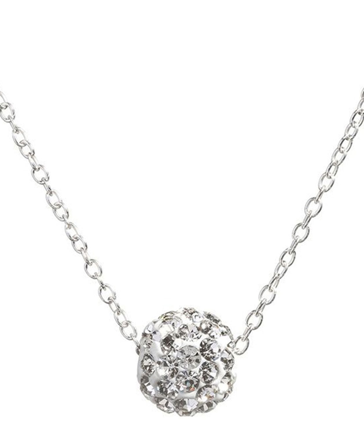 Gift Packaged 'Prija' Sterling Silver Sparkling Orb Necklace