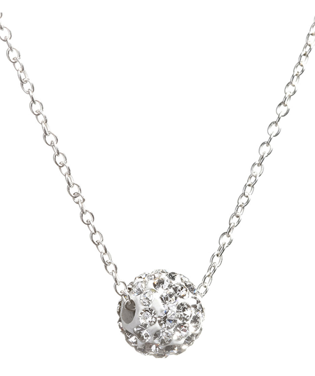 Gift Packaged 'Prija' Sterling Silver Sparkling Orb Necklace