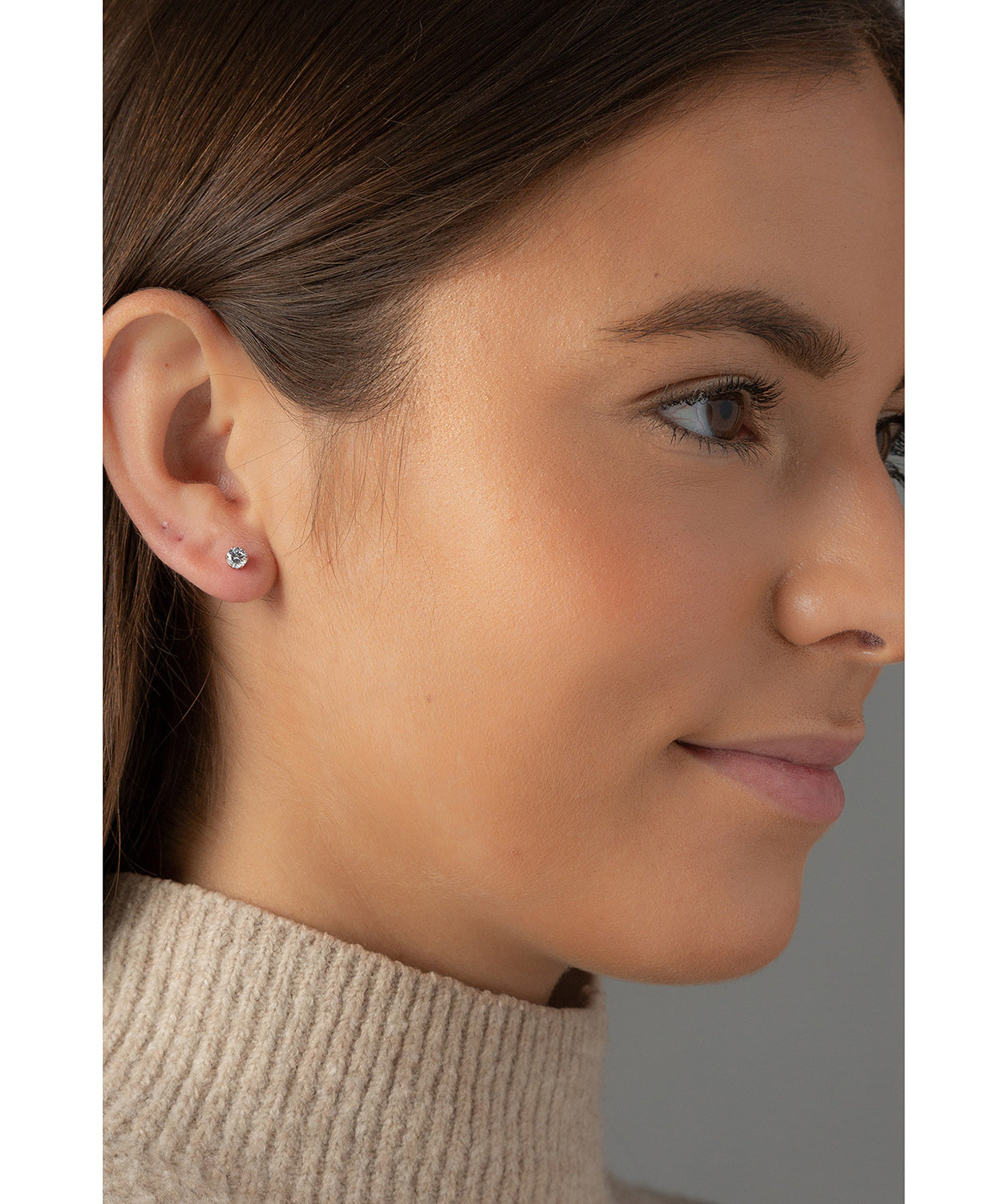 'Eclipse' Rose Gold Plated Sterling Silver Stud with Cubic Zirconia Earrings image 2