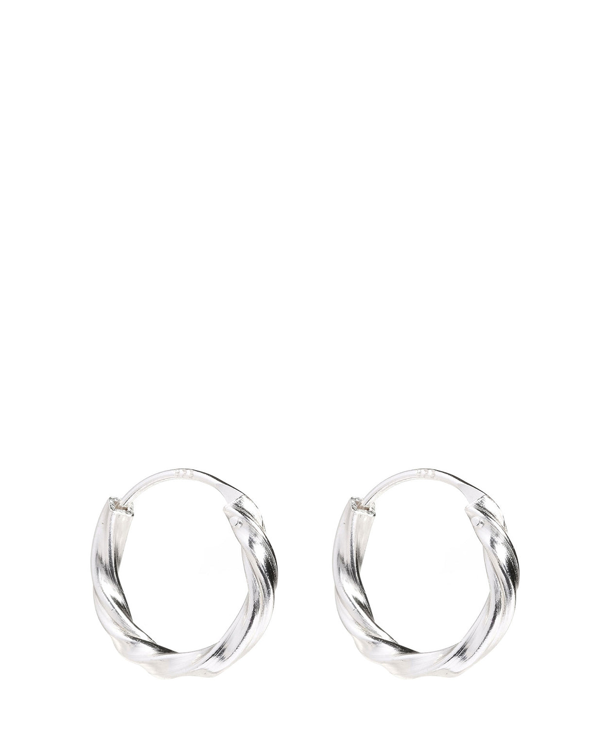 Gift Packaged 'Divya' Silver Twisted Ear Hoops