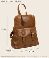 'Kendal' Dark Tan Leather Backpack