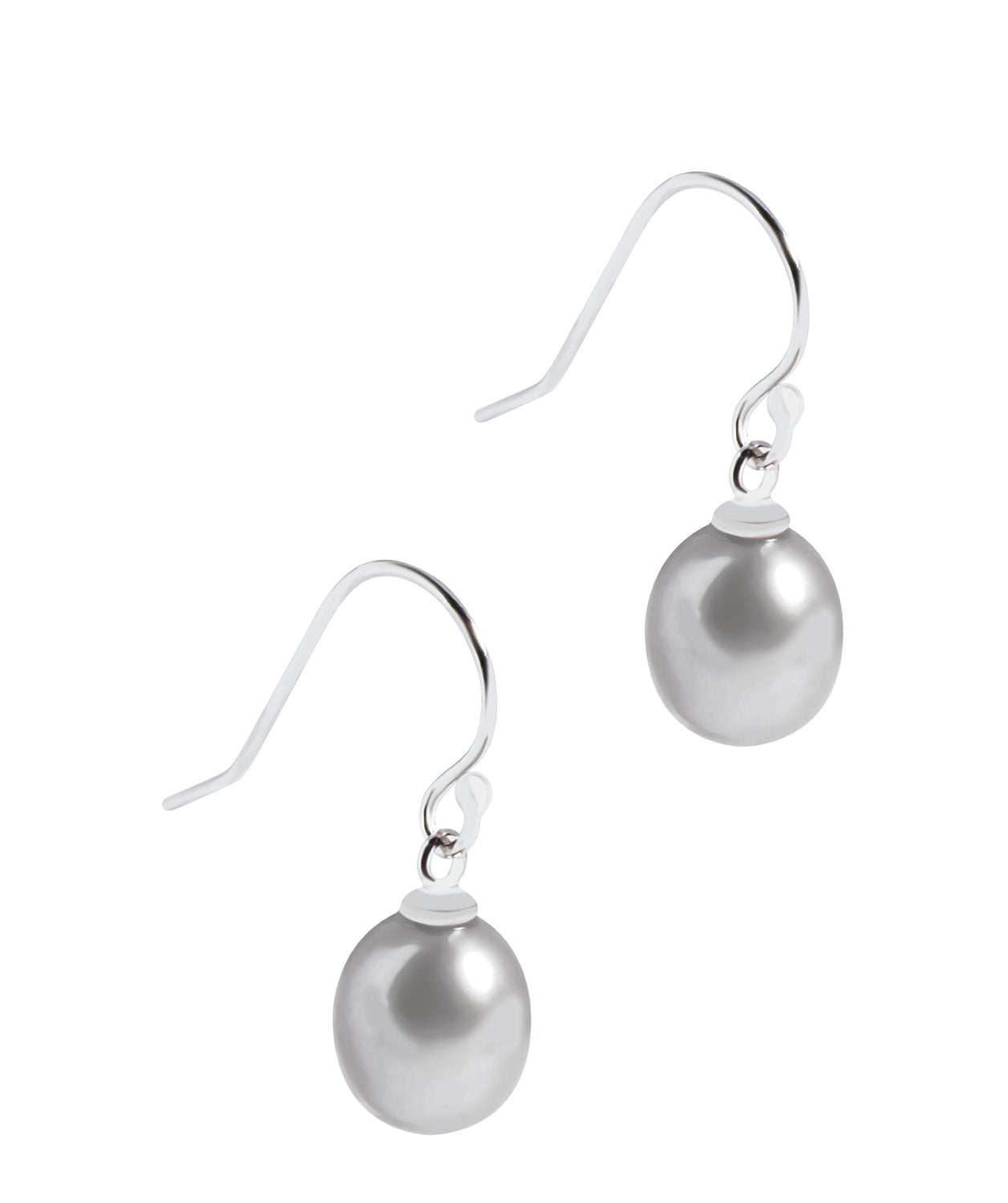 'Jean' Silver Pearl & Sterling Silver Drop Earrings image 1