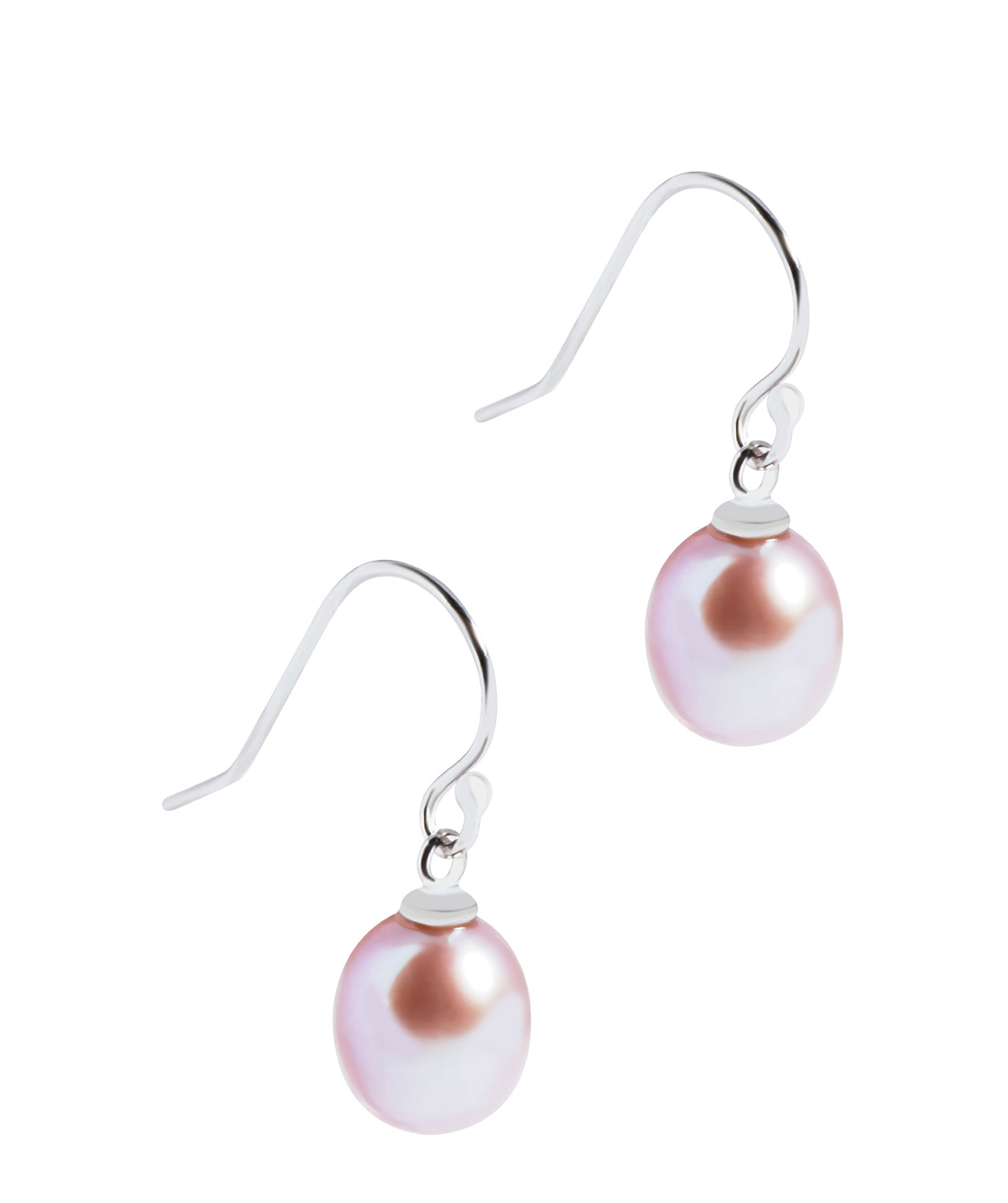 'Jean' Pink Pearl & Sterling Silver Drop Earrings image 1