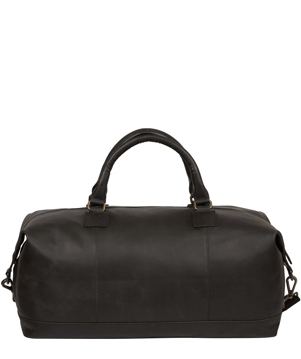 'Shuttle' Matte Black Leather Holdall image 3