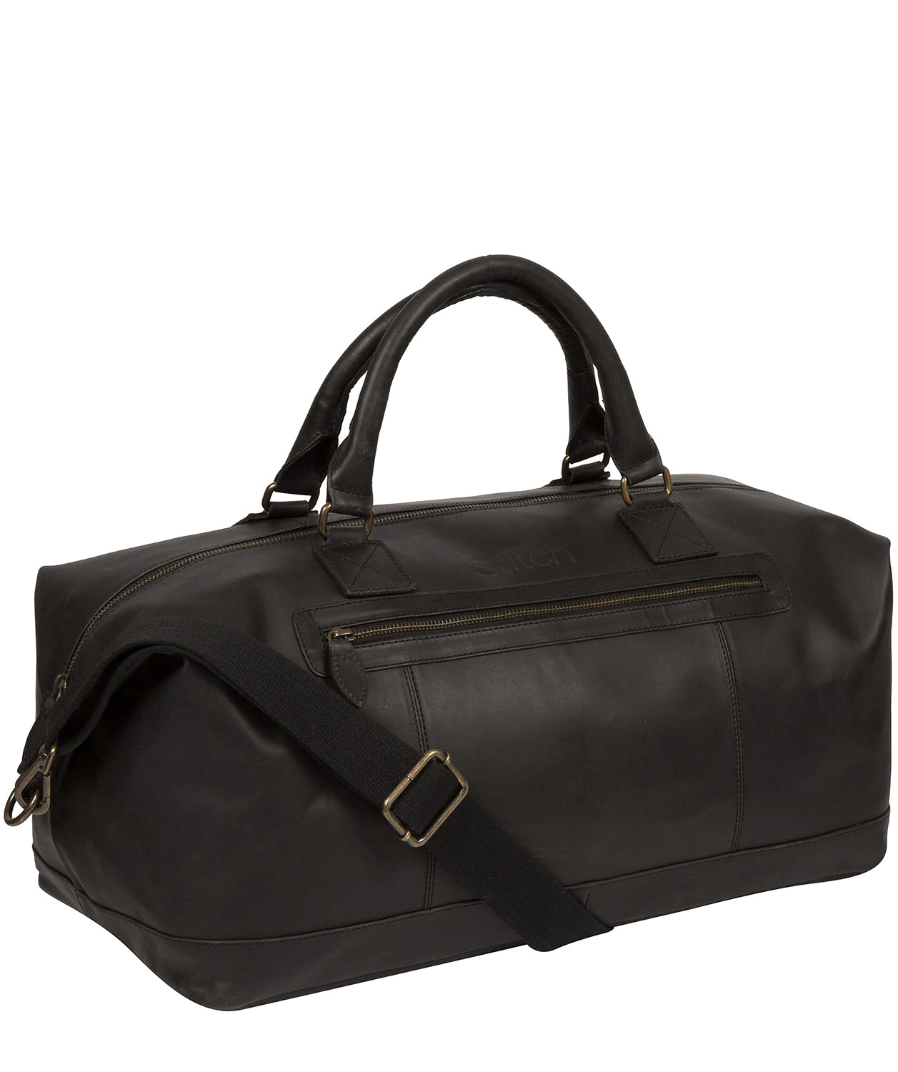 'Shuttle' Matte Black Leather Holdall image 5