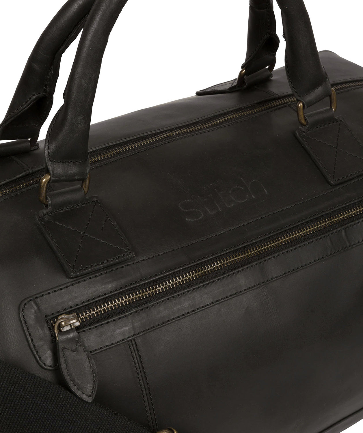'Shuttle' Matte Black Leather Holdall image 6