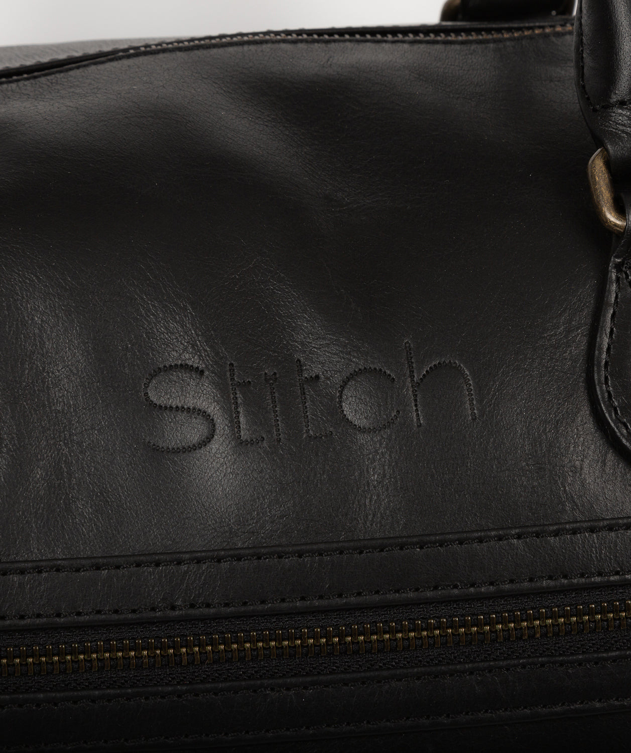 'Aviator' Black Leather Holdall