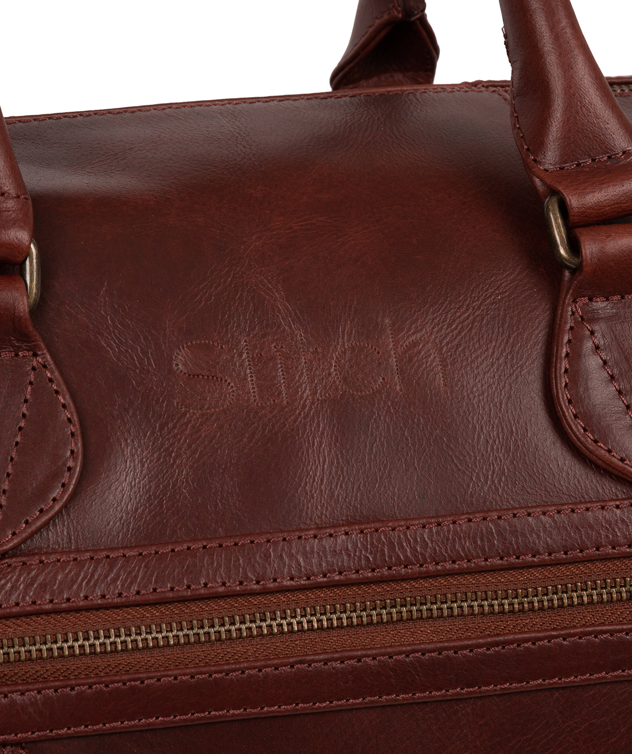 'Aviator' Dark Chestnut Leather Holdall
