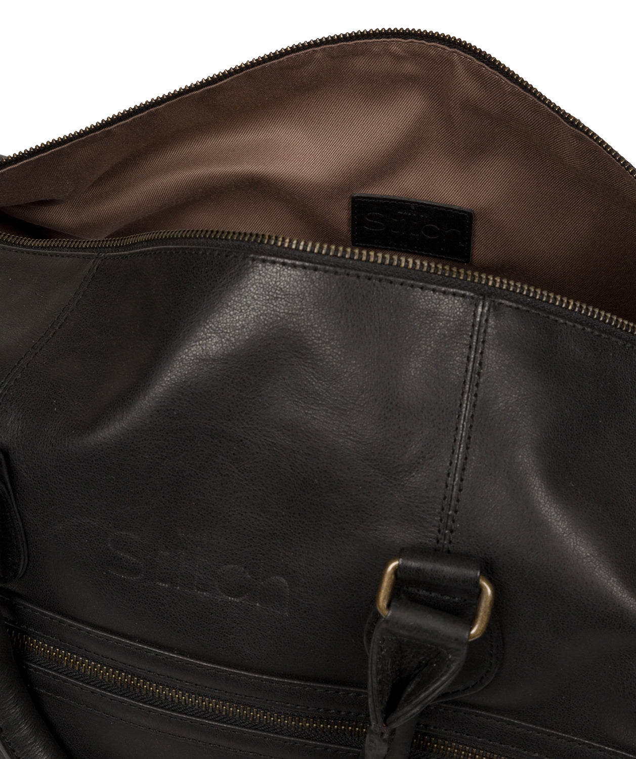 'Aviator' Jet Black Leather Holdall image 4