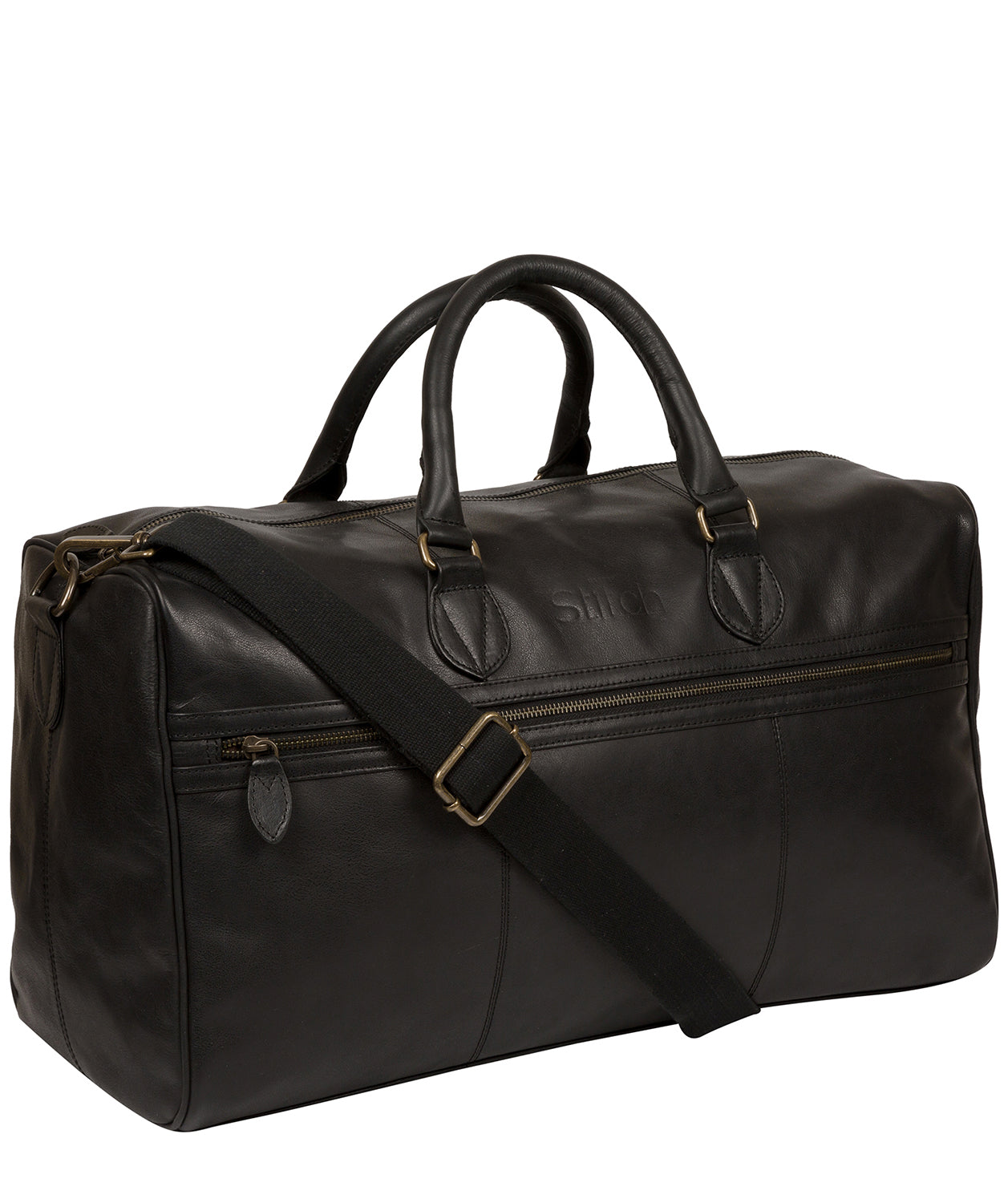 'Aviator' Jet Black Leather Holdall image 5