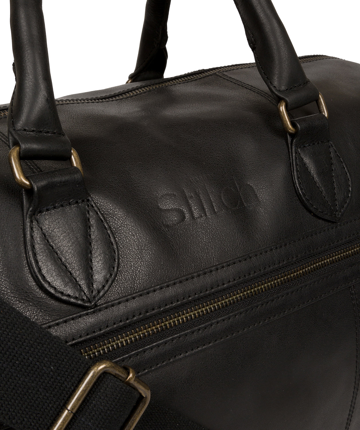 'Aviator' Jet Black Leather Holdall image 6
