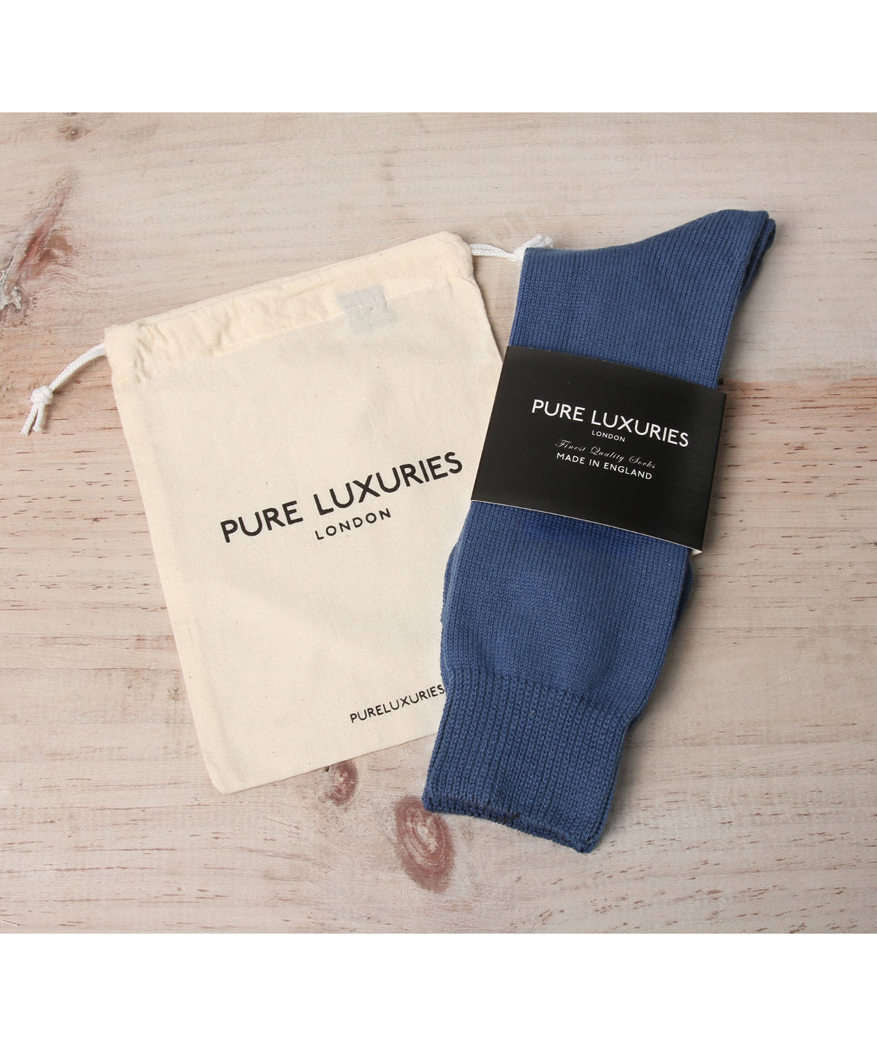 Oxford Blue Cotton Socks