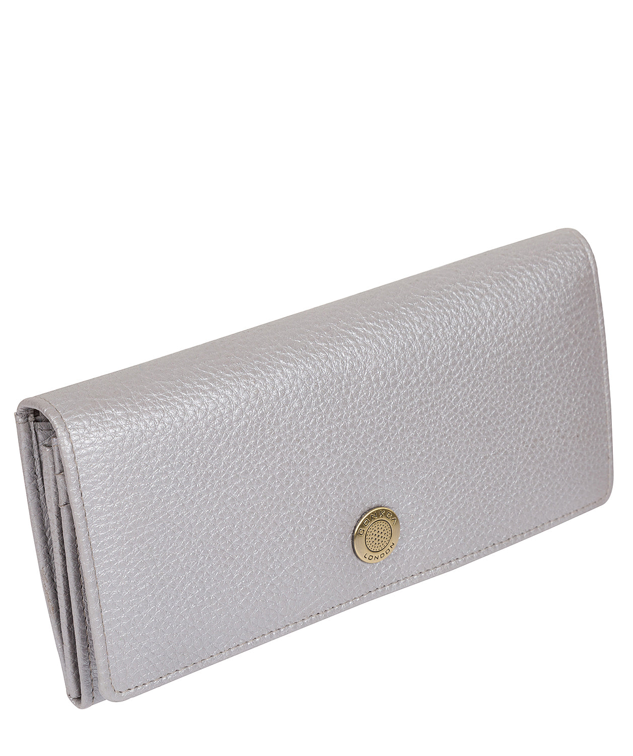 'Fey' Dollar Metallic Silver Leather Purse